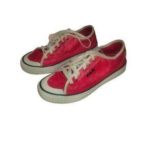 womens fila sneakers size 6.5 Red‎ Synthetic  Material  On The Outside. Rare!